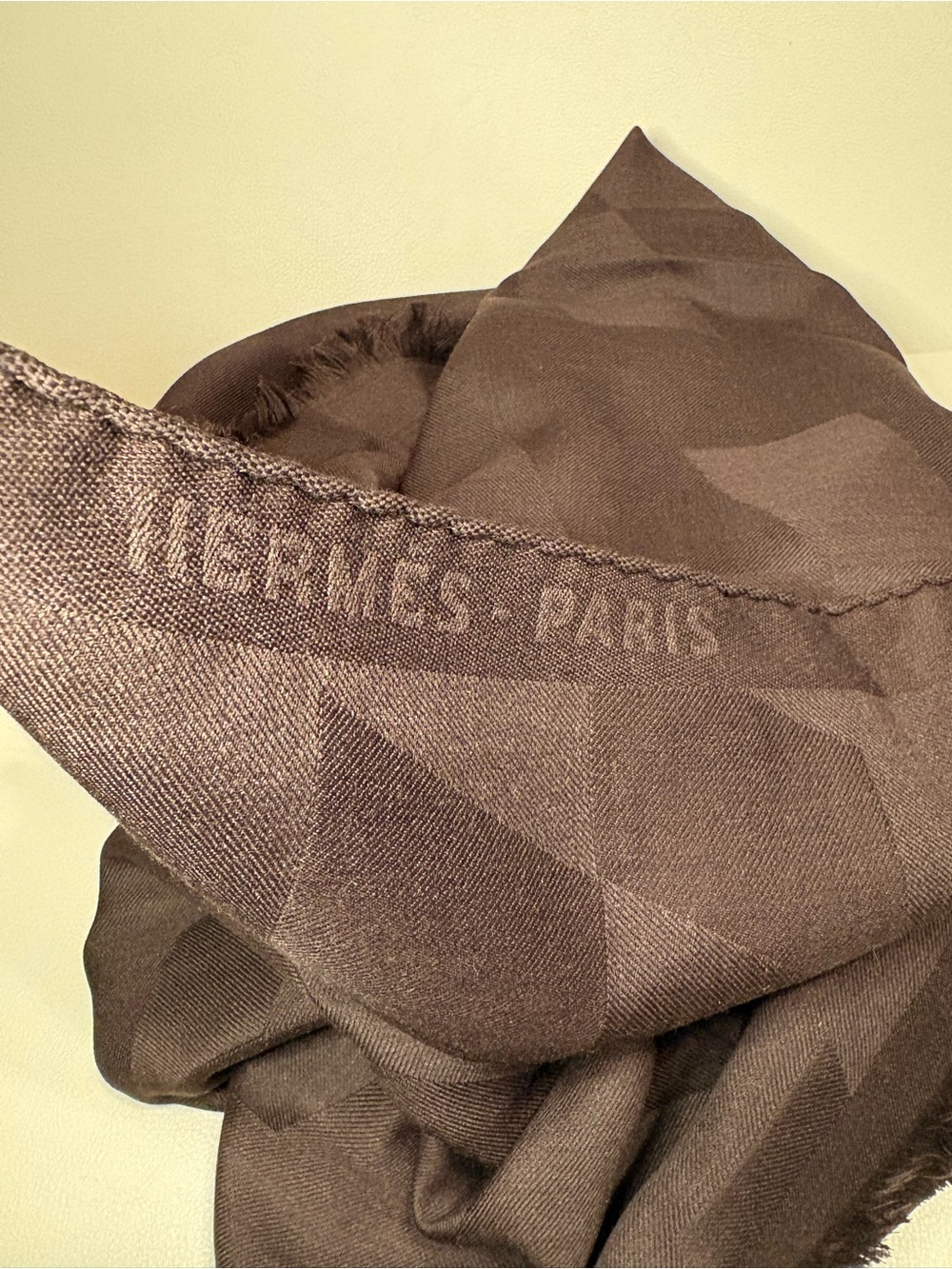 Hermes Men's Brown Geometric Silk-Blend Scarf